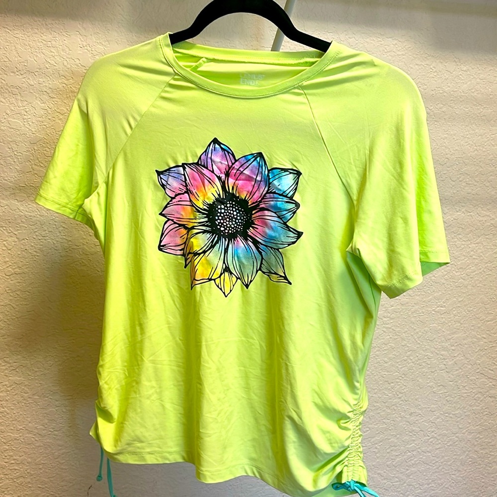 Lands End tie dye floral top